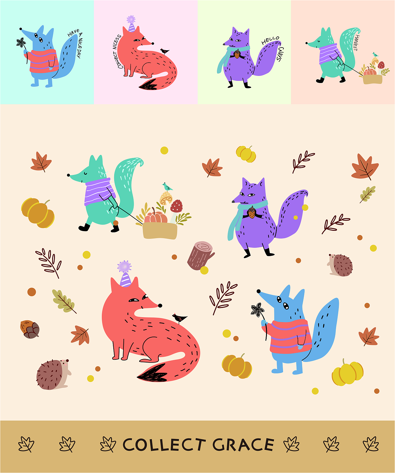 原创插画品牌设计｜收集美好--丰收季（图ZMzQ0ODY4MDY0） - 品牌 - 站酷设计师JULES朱朱原创素材 - 站酷ZCOOL