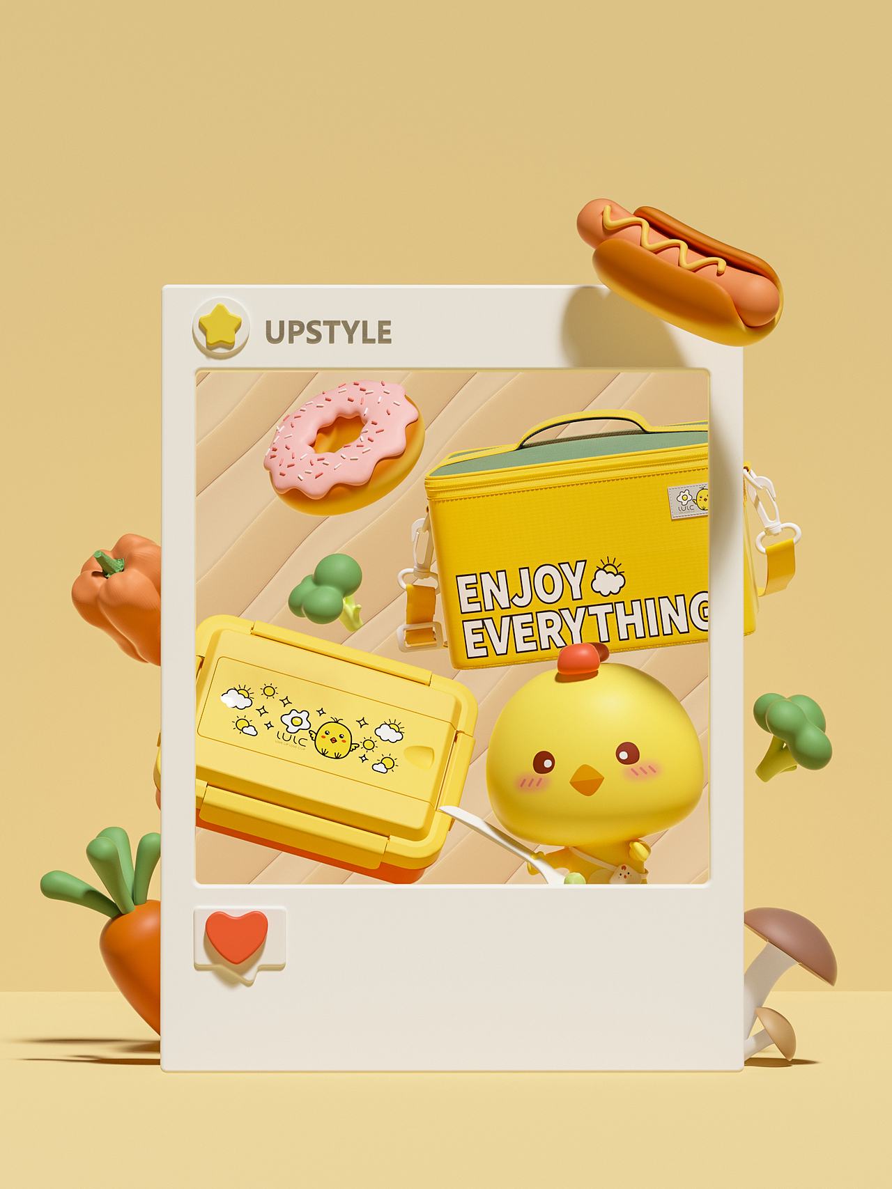 《小鸡抽盖不锈钢饭盒》