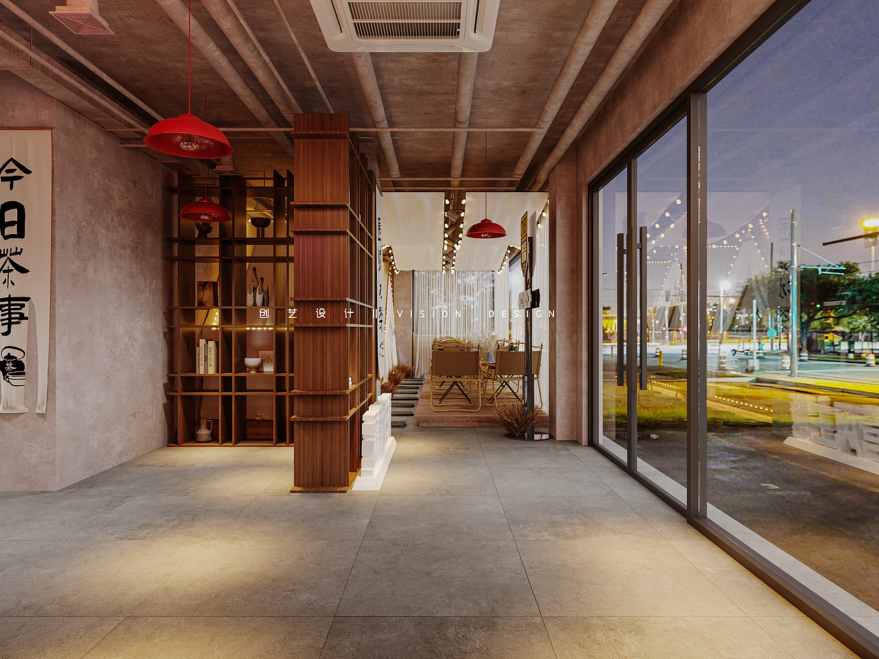 烧烤店/餐饮/露营风/3D效果图（图ZMzY2MTQ5MzQw） - 酒店餐饮设计 - 站酷设计师创艺设计003原创素材 - 站酷ZCOOL