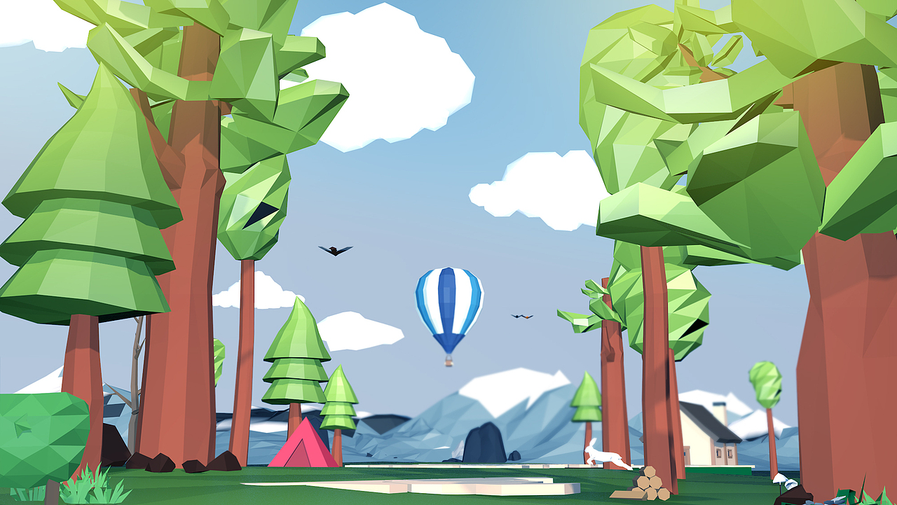 lowpoly 小树林（图ZMzAwMTU1NTAw） - 建筑/空间 - 站酷设计师赠鸟儿原创素材 - 站酷ZCOOL