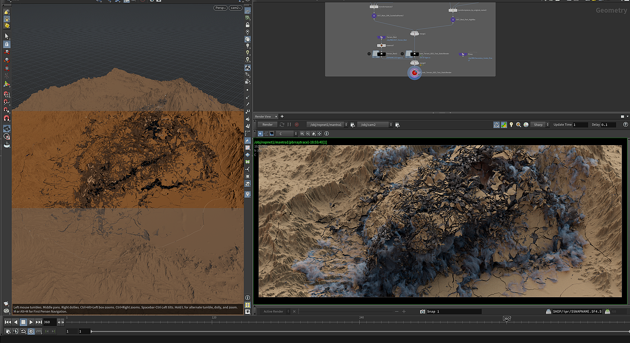 Houdini Terrain Destruction