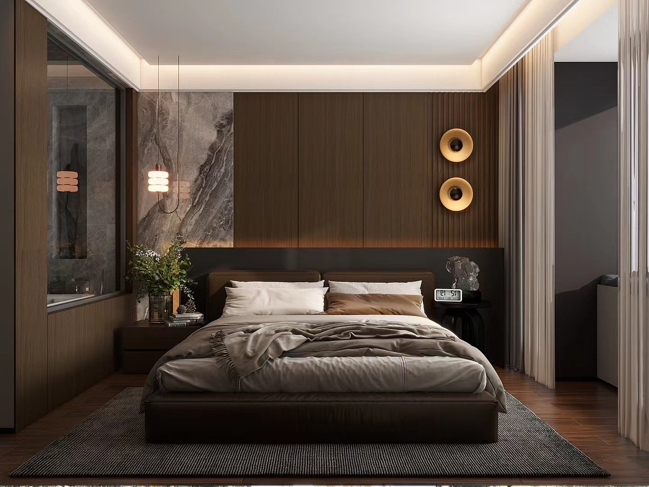 现代深色原木🪵（图ZMzU3NzQyNDA0） - 家装设计 - 站酷设计师王慧婷室内设计原创素材 - 站酷ZCOOL