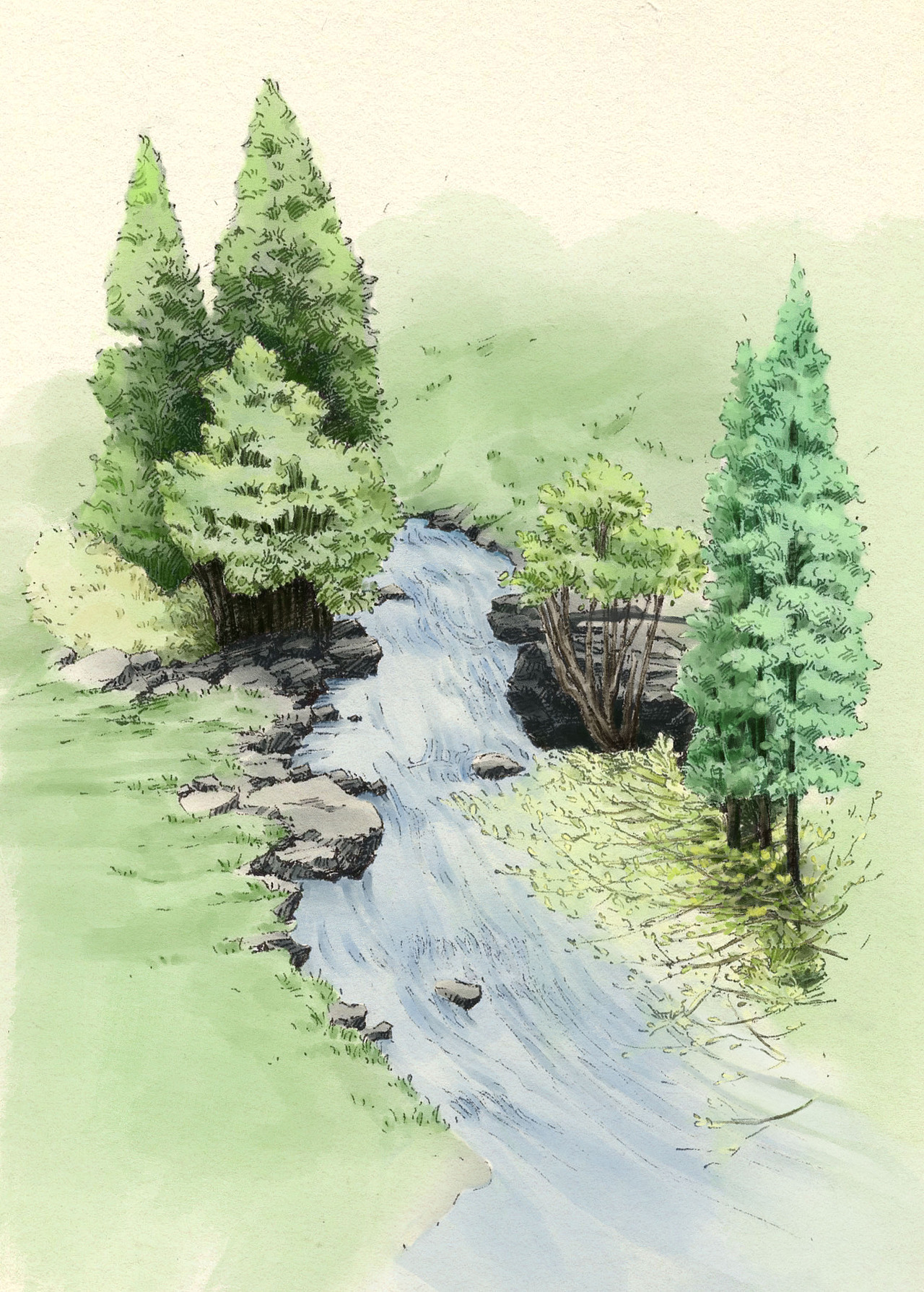 钢笔风景手绘（图ZMzU3Njk1MTY4） - 绘本 - 站酷设计师胜胜呀原创素材 - 站酷ZCOOL