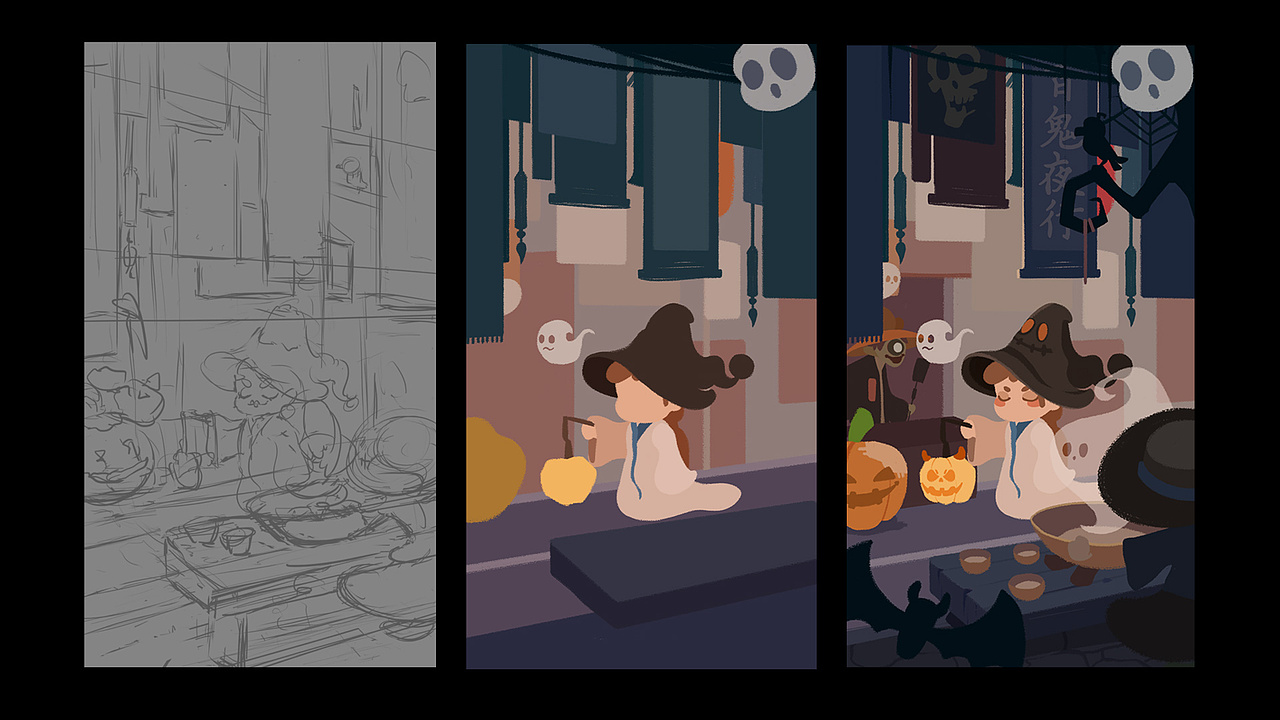 去年画的万圣前夜-百鬼夜行