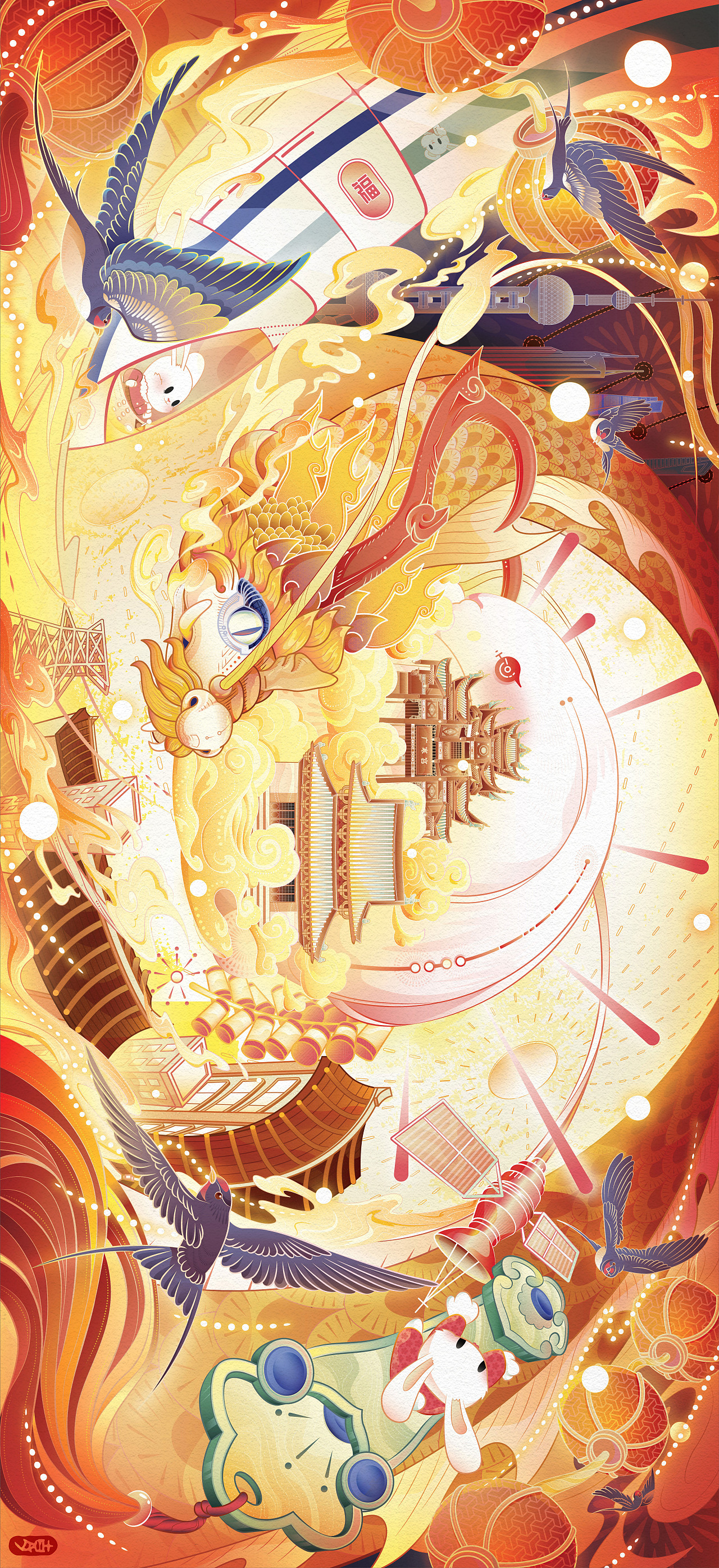 【z0a】2023年兔年春节插画（图ZMzIxMjM4MzA4） - 海报 - 站酷设计师z0a_原创素材 - 站酷ZCOOL