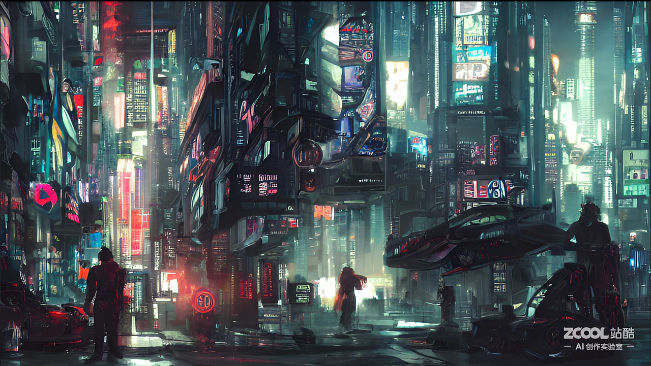 #AI创作实验室#赛博朋克都市，（图ZMzIyMzQ3MTc2） - AI作品 - 站酷设计师注意力包装设计原创素材 - 站酷ZCOOL