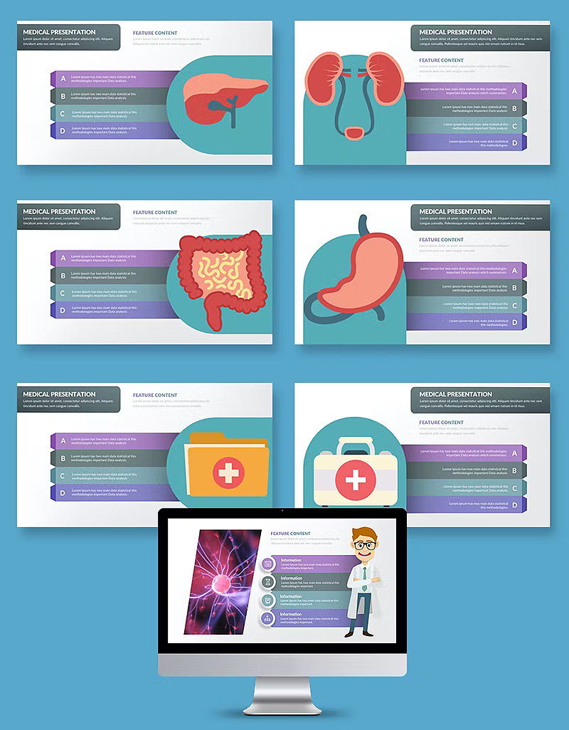 31页卡通风格医学医药研究开发国keynote模板（图ZMzIxMjUzNjQw） - PPT/Keynote - 站酷设计师爱晴天原创素材 - 站酷ZCOOL