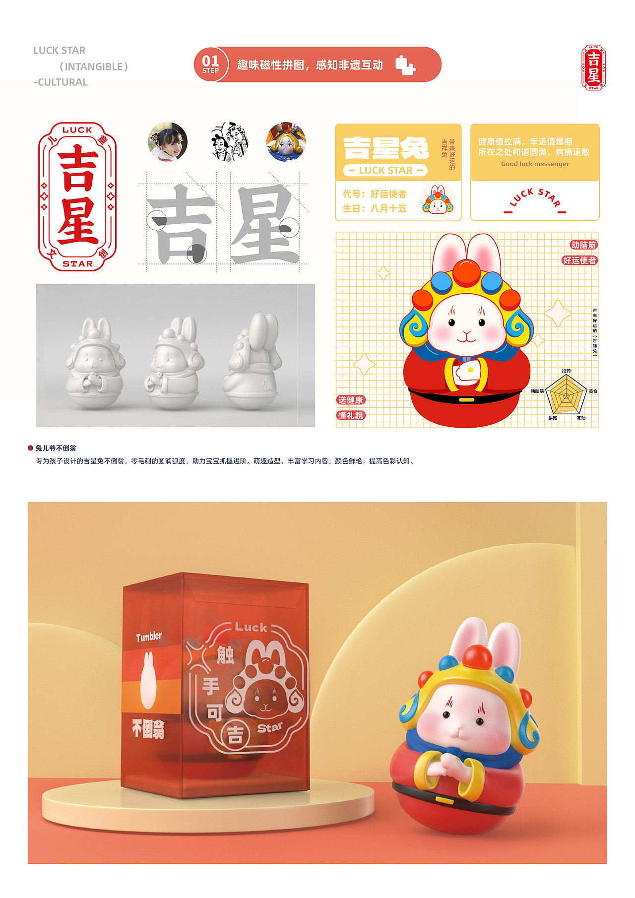 兔儿爷创意玩乐三部曲：不倒翁×磁性拼图×数字文教卡片（图ZMzU2NDQ1NTQ4） - 品牌 - 站酷设计师设计氧气原创素材 - 站酷ZCOOL