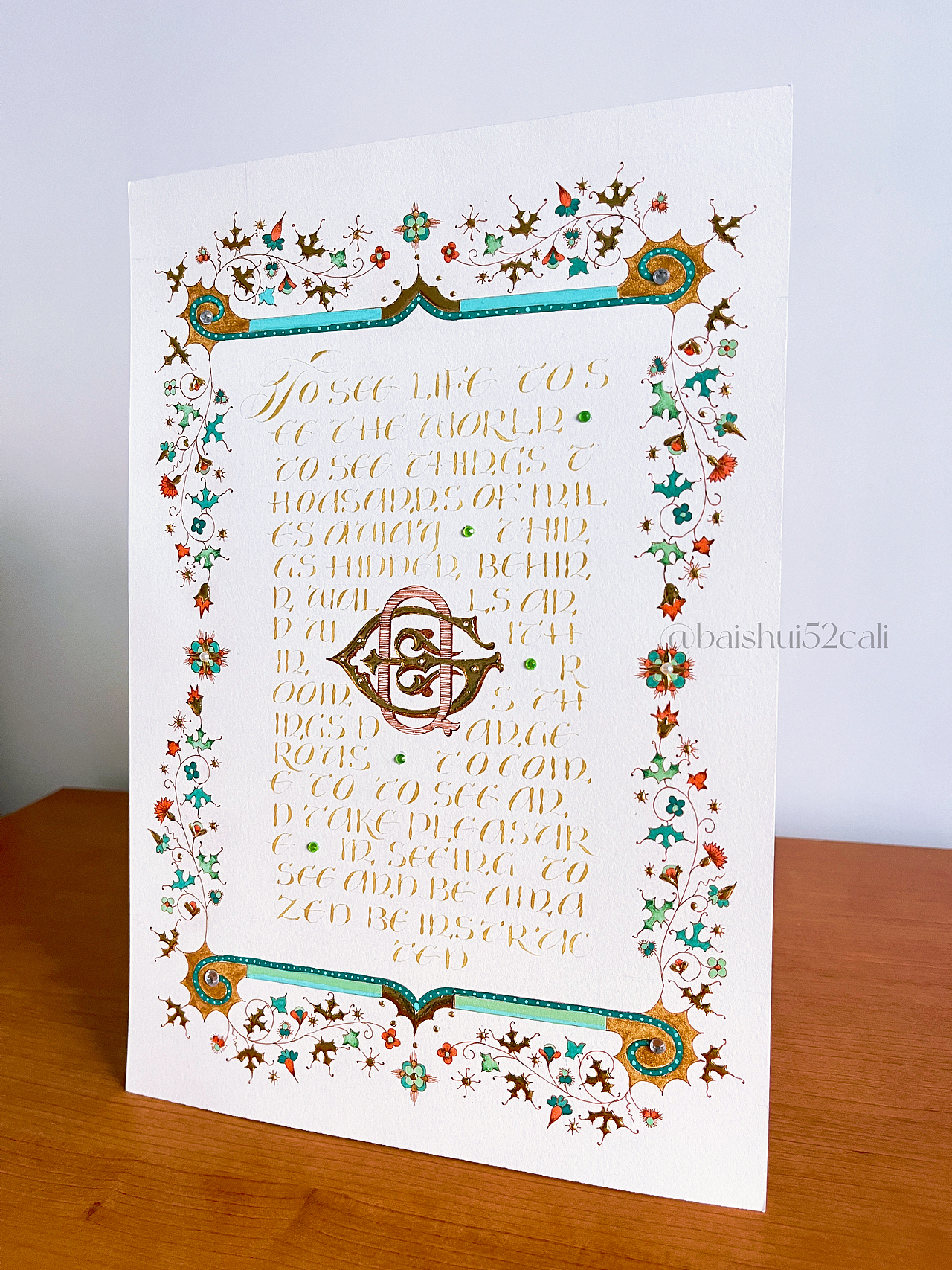 金箔手繪｜中世紀(jì)風(fēng)格金箔彩繪邊框制作全記錄（圖ZMzQ3NTk1NjM2） - 書法 - 站酷設(shè)計(jì)師我是_阿振原創(chuàng)素材 - 站酷ZCOOL