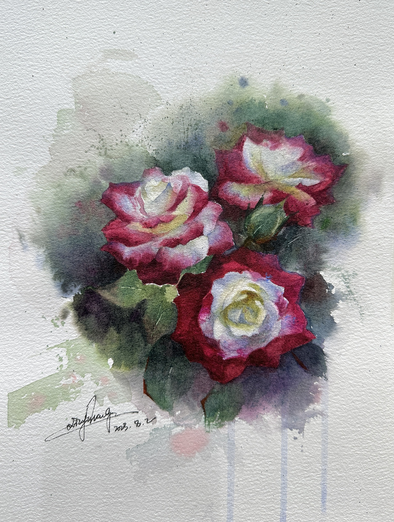 夏宇航水彩教学示范《双生玫瑰》