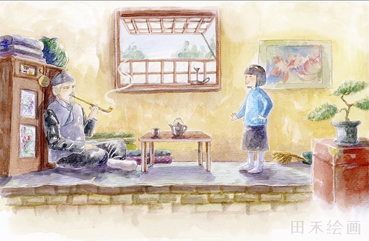 萧红的《呼兰河传》绘本插图青少年儿童插图封面