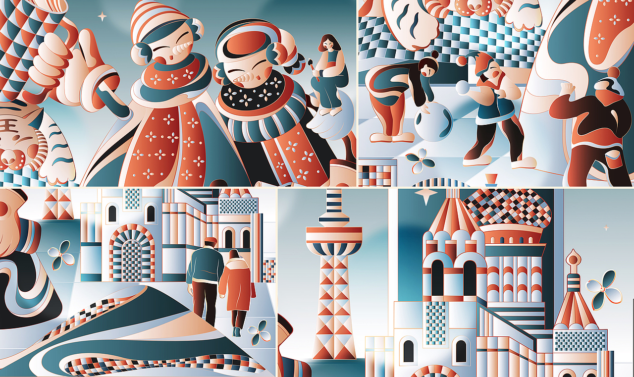 城市印象插画合集3（图ZMzExOTE0OTky） - 商业插画 - 站酷设计师郭小浩a原创素材 - 站酷ZCOOL