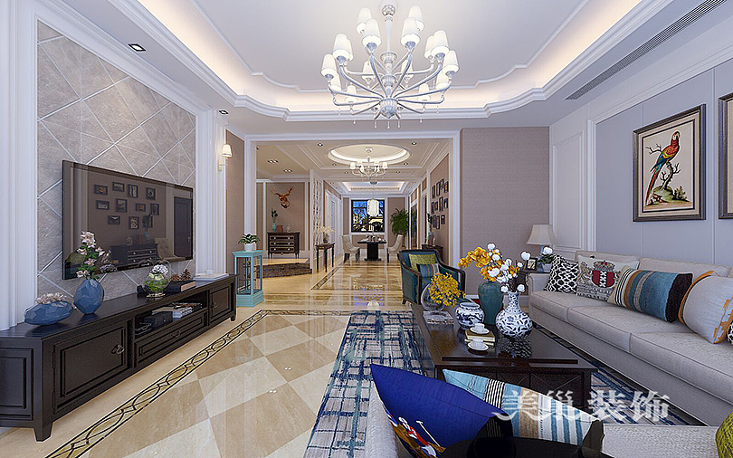 锦绣王府280平方美式乡村复式别墅装修设计欣赏（图ZMTMxMjg5MzI0） - 家装设计 - 站酷设计师美巢装饰花园路店原创素材 - 站酷ZCOOL