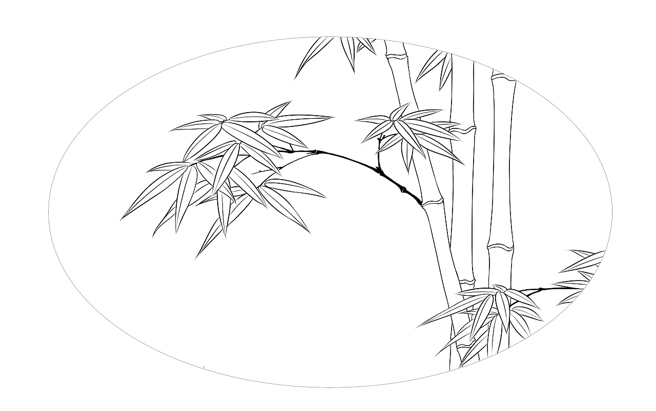 竹子手绘简单图片