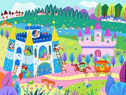 拼图插画——奇幻城堡