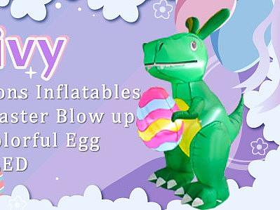 亚马逊产品【恐龙气模摆件】主图 | A+