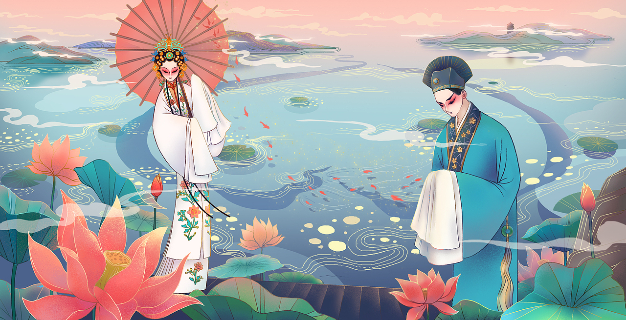 京剧白蛇传插图设计