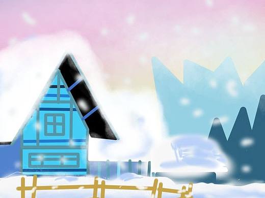 雪景绘画
