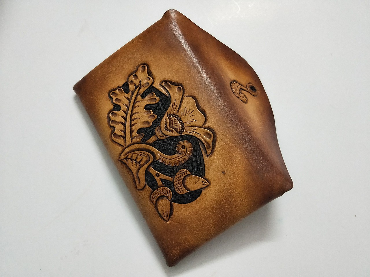 纯手工制作焦糖色零钱包