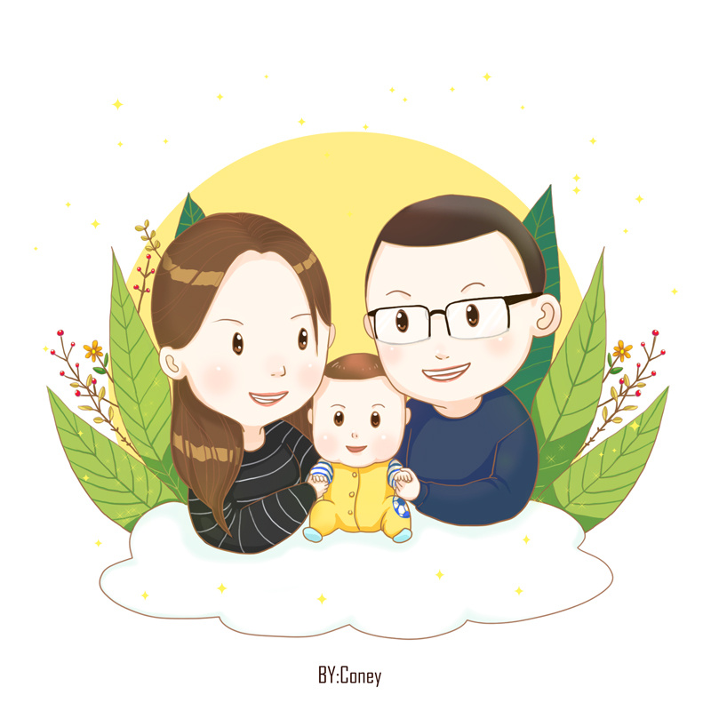 来两张全家福|插画|插画习作|coney - 原创作品 - 站酷 (zcool)