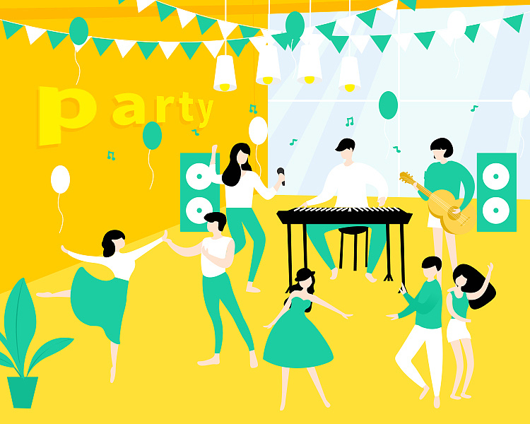 聚会|插画|商业插画|慎独935 - 原创作品 - 站酷 (zcool)