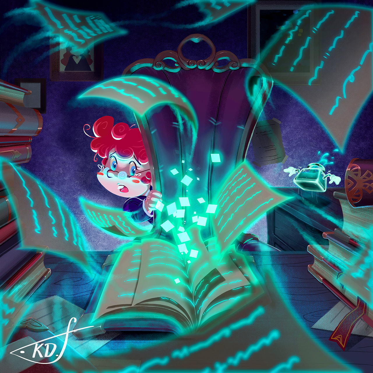 魔法书（图ZMjQwNTAwNjMy） - 儿童插画 - 站酷设计师骑士鱼KDf原创素材 - 站酷ZCOOL