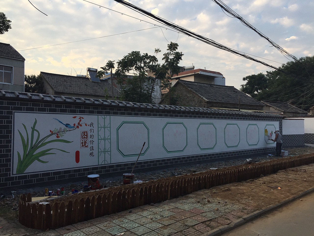 乡镇墙体画、文化墙设计、墙绘制作、美丽乡村墙绘