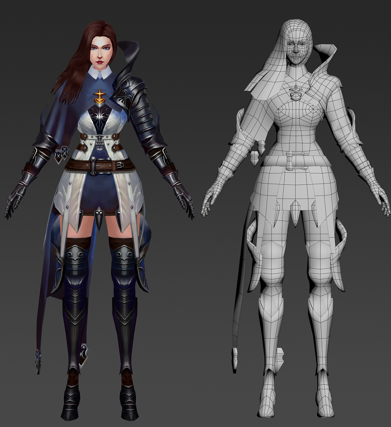 3d手绘低模,女性练习|三维|人物/生物|朱旭东律 - 原创作品 - 站酷