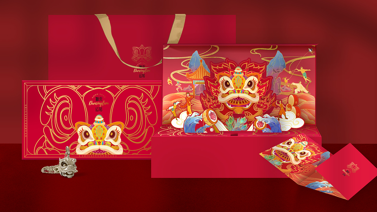 上海造币厂醒狮首饰文创礼盒设计