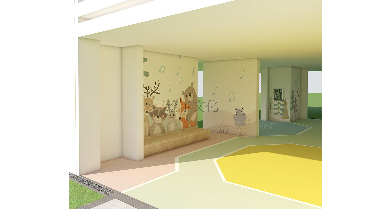 架空层创意|奇妙乐天地●原创墙绘|绿城桂语朝阳（图ZMjk1MjAxMjgw） - 商业空间设计 - 站酷设计师航海王啊原创素材 - 站酷ZCOOL