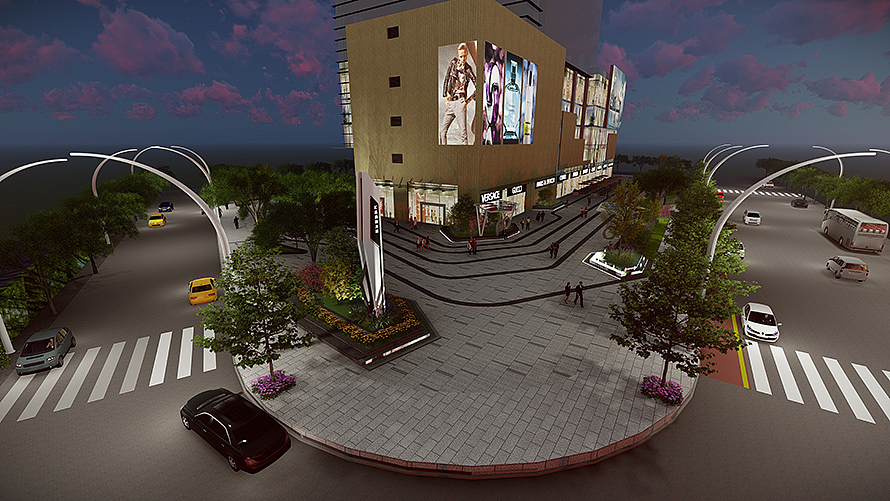 ▲汇基商务大厦夜景