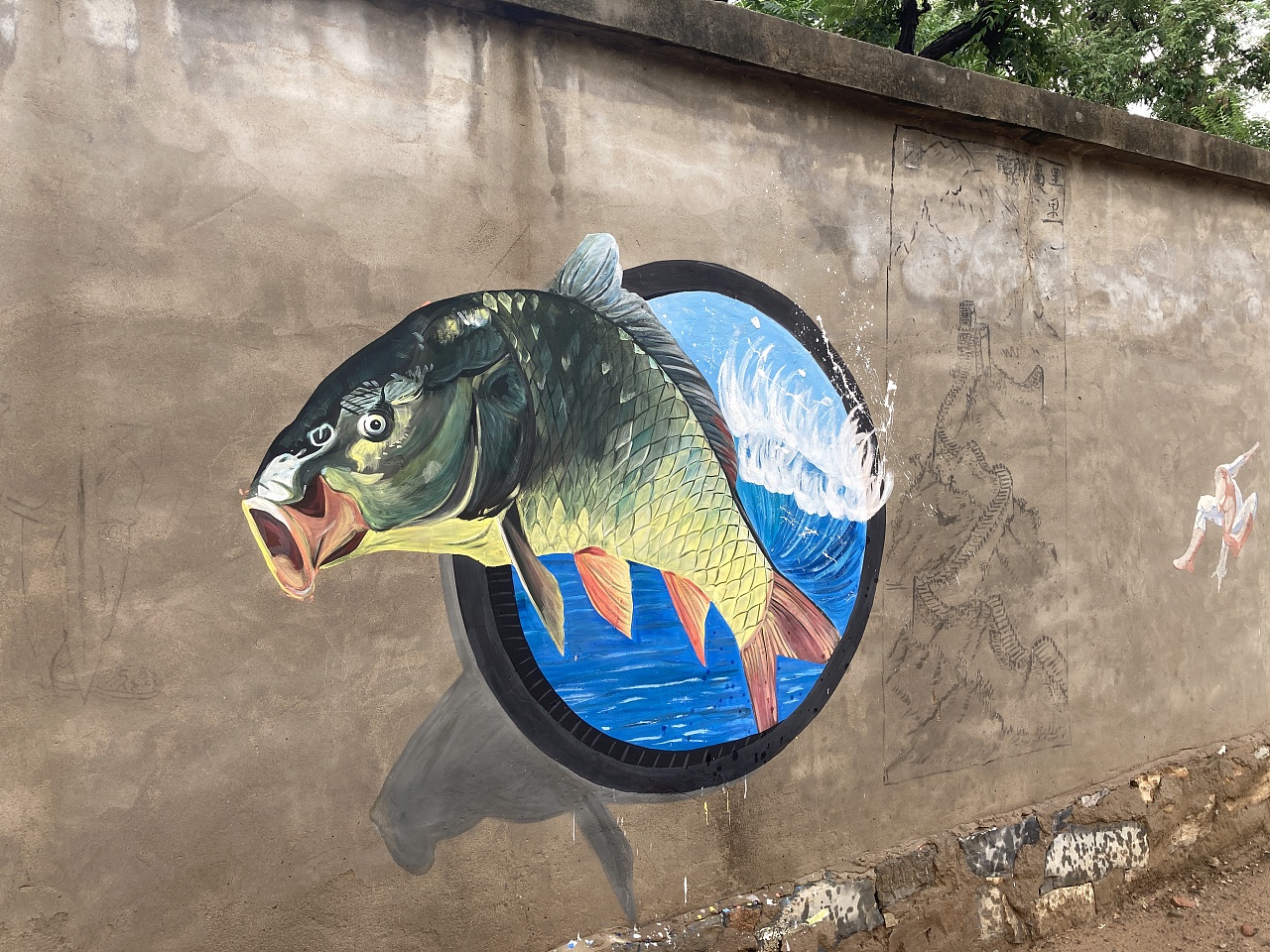 手绘墙绘大鱼|其他|其他|匠心彩绘刘海乐 - 原创作品 - 站酷 (zcool)