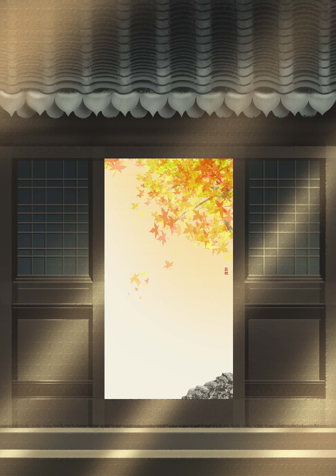 秋天的小院子(的门口)