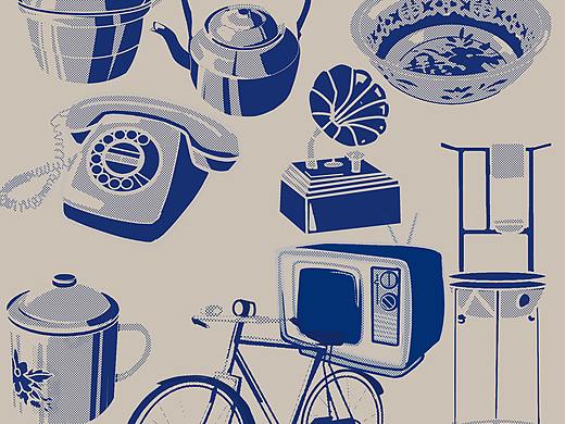 年代感老物件插画