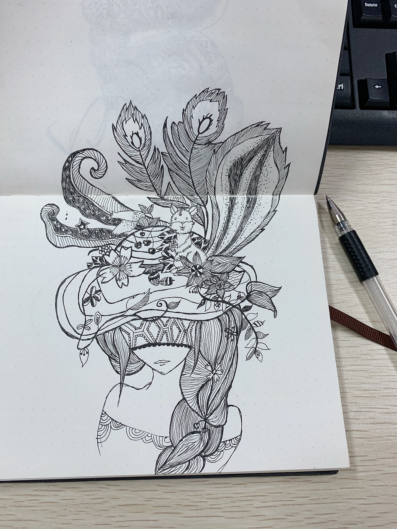 中性笔手绘插画