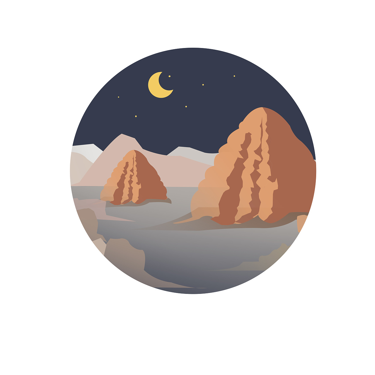 旅游景点扁平插画