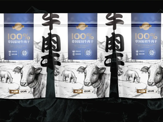内蒙古特色手绘牛肉干包装设计