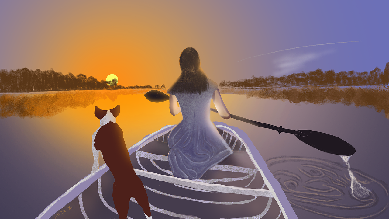 夕阳无限好#插画