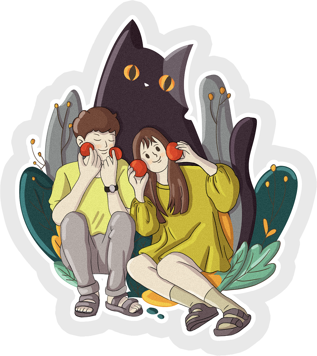 情侣相处插画（图ZMTcxMDgzNzAw） - 艺术插画 - 站酷设计师南九零原创素材 - 站酷ZCOOL