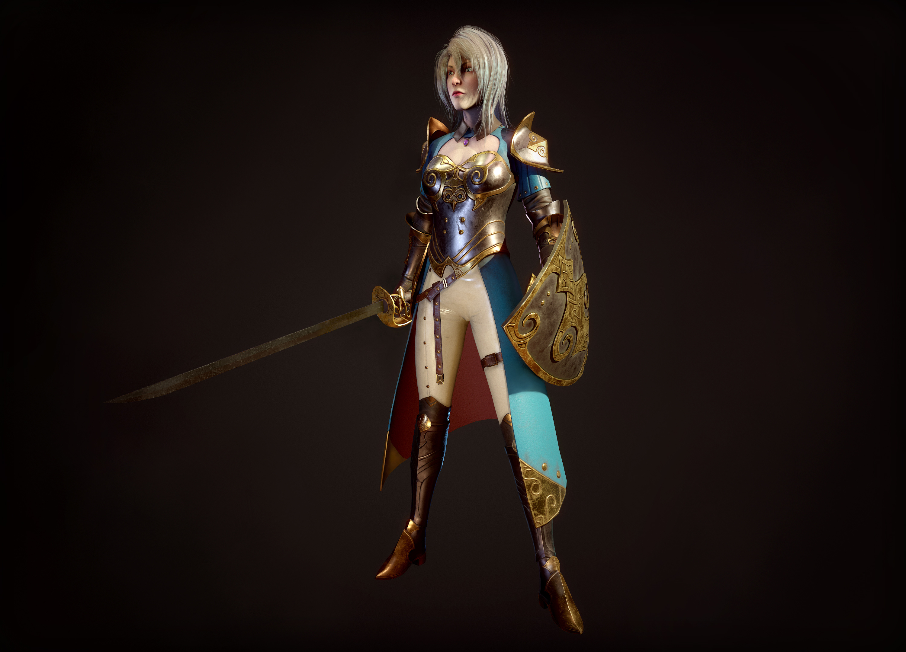 女战士|三维|人物/生物|sdsdda - 原创作品 - 站酷 (zcool)