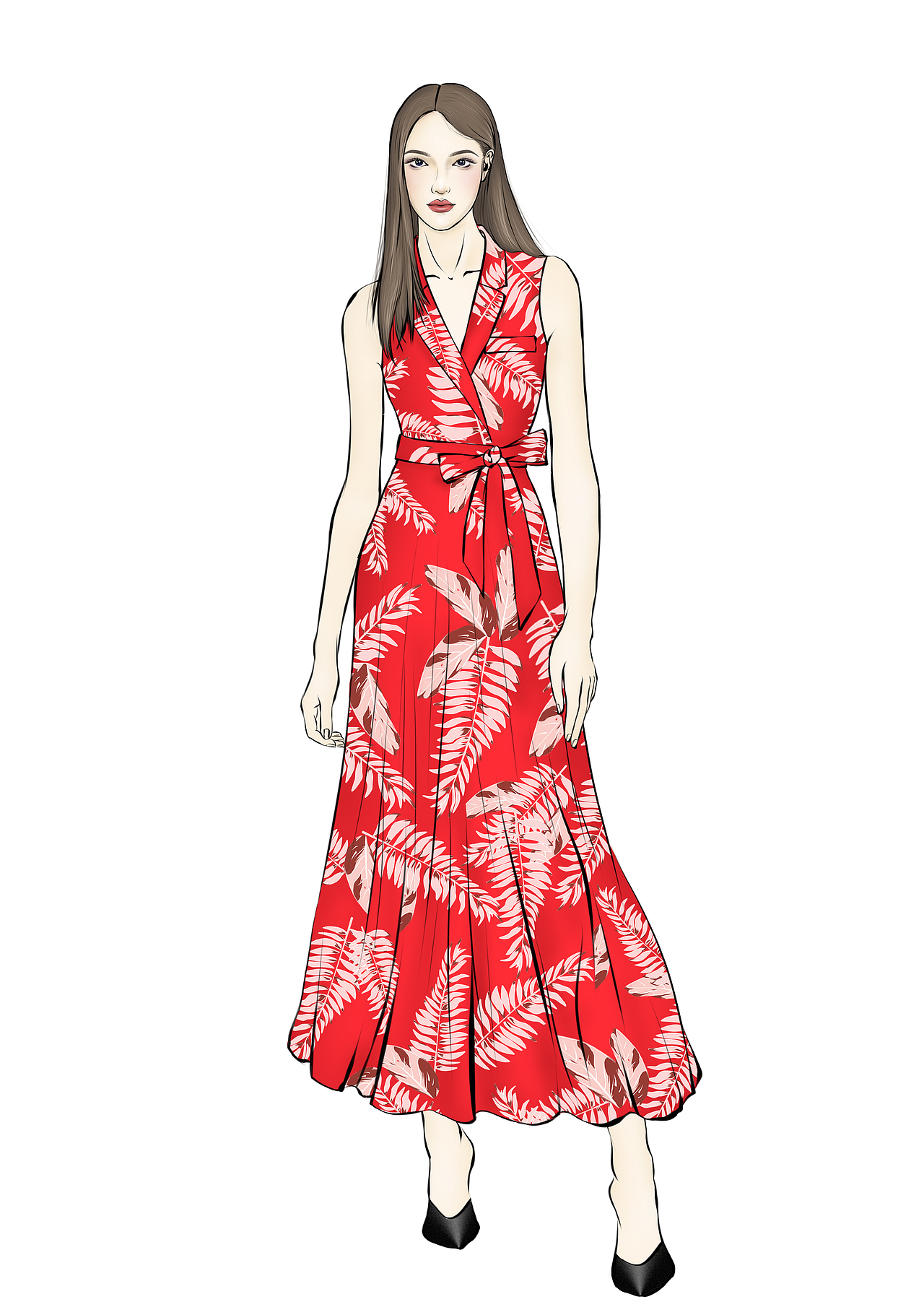 精气神儿时装画效果图