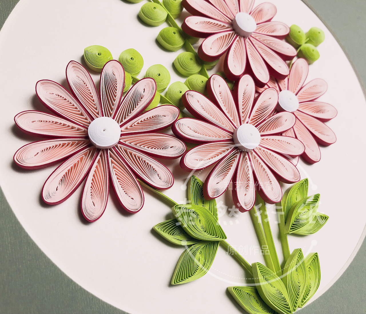 原创衍纸花卉小幅作品