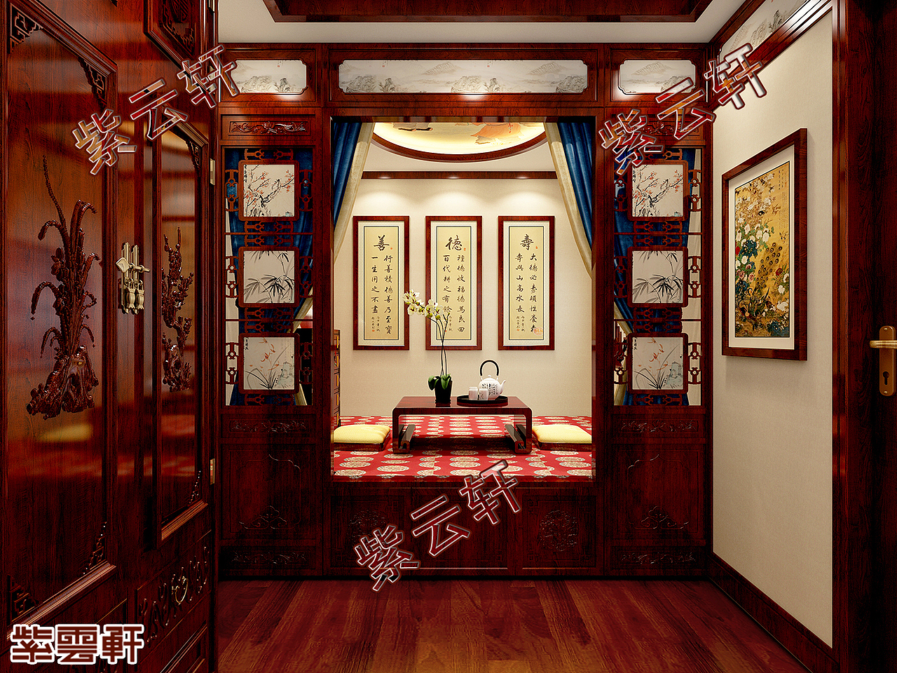 客卧中式装修效果图