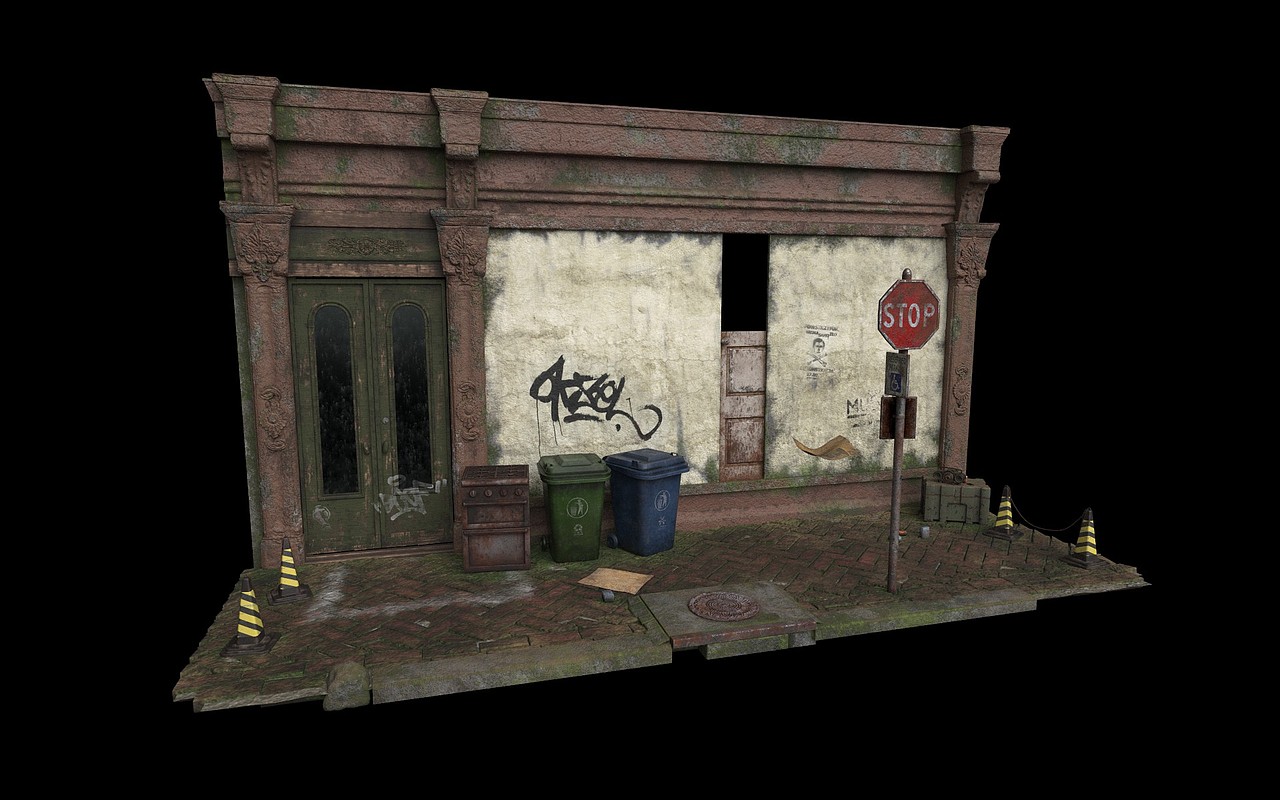 街道場(chǎng)景（圖ZOTczNTMxMDA=） - 場(chǎng)景 - 站酷設(shè)計(jì)師青稞配上酥油茶原創(chuàng)素材 - 站酷ZCOOL