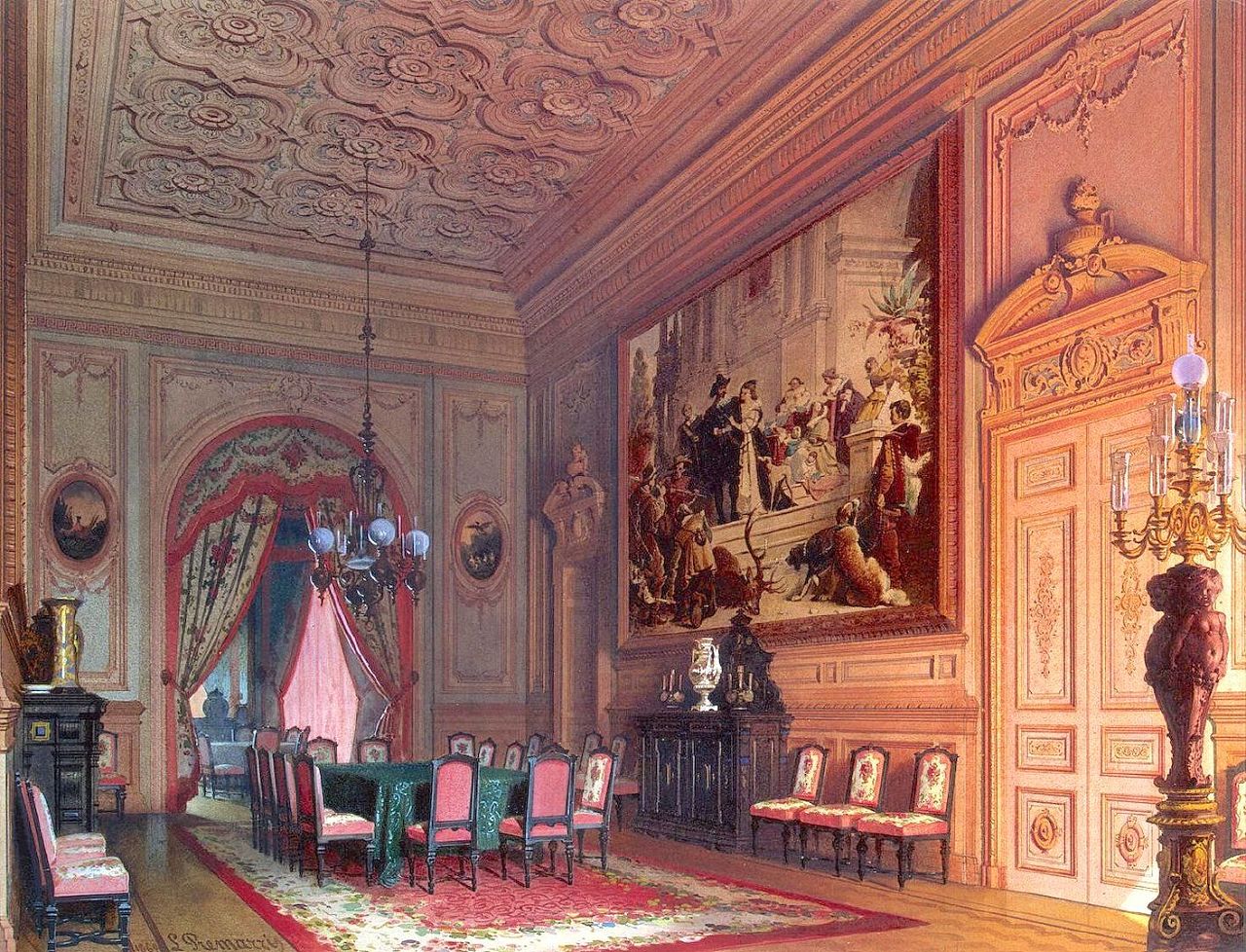 欧洲中世纪室内背景图图片