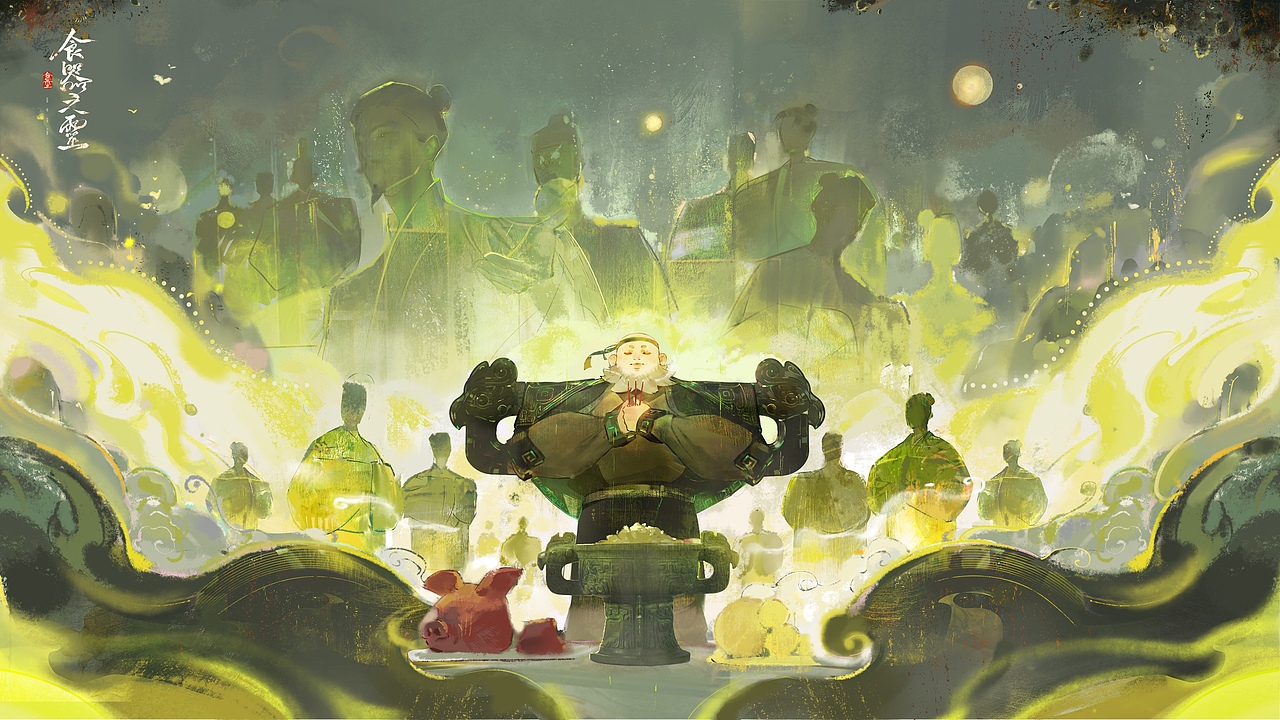 「食器之灵」古代食器拟人主题CG插画（图ZMzQxODQ0OTgw） - 艺术插画 - 站酷设计师幌籽鸭脖原创素材 - 站酷ZCOOL