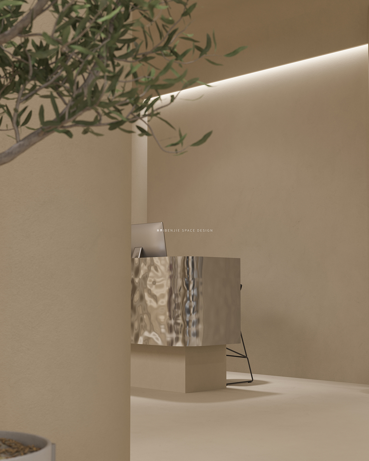 一个以极简风格来构造的空间，在结构上更为注重层次和艺术，放大服装的色彩和设计相得益彰，突出重点让空间回归极简抛开一切冗余的元素，以简单的线条彰显优雅格调，空间中的每一处都进行精心的规划和精心考量。