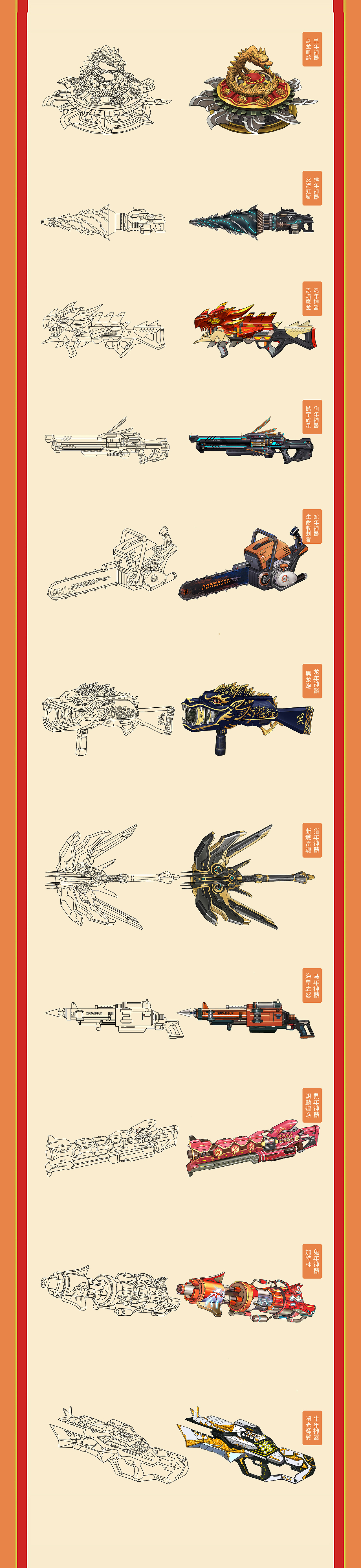 十二生肖 × 神器 --[CSOL]年度神器图鉴（图ZMjQyNDA5NDI0） - 海报 - 站酷设计师如虎添翼包装插画原创素材 - 站酷ZCOOL