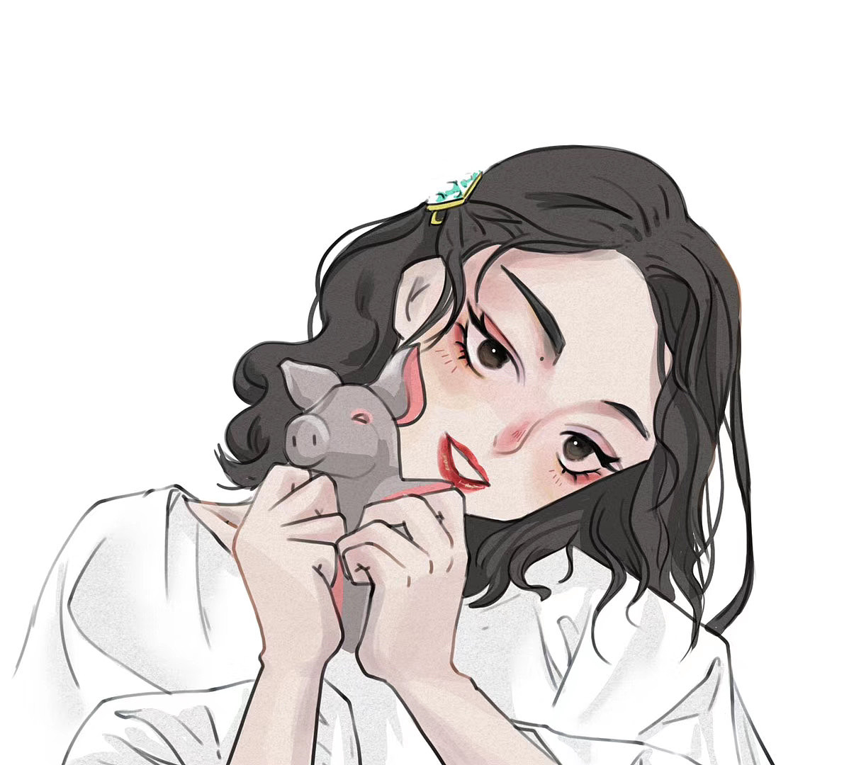 一组少女头像练习