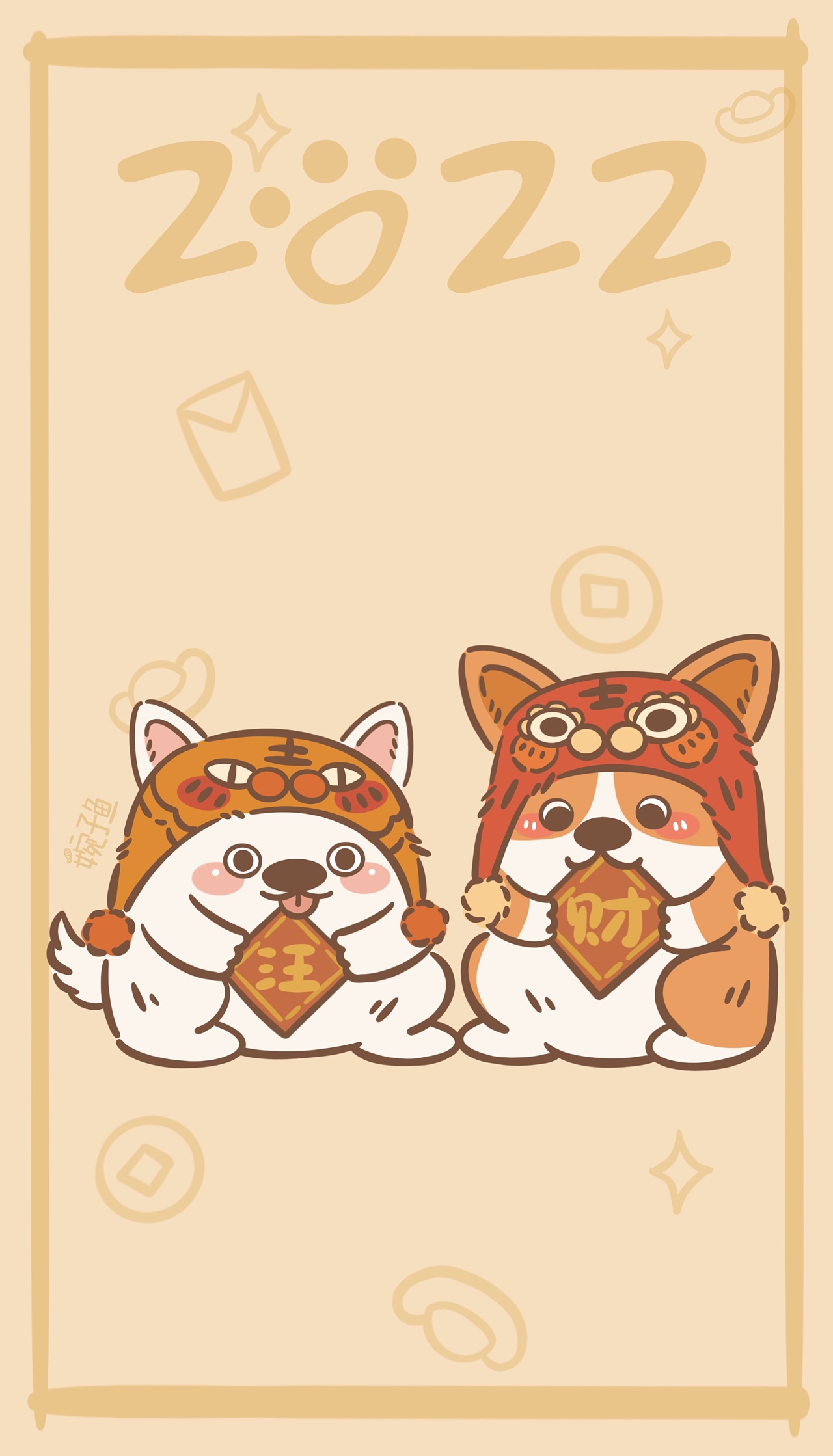 原创头像&壁纸|新年旺财小可爱|插画|新锐潮流插画|婉子鱼 - 原创作品